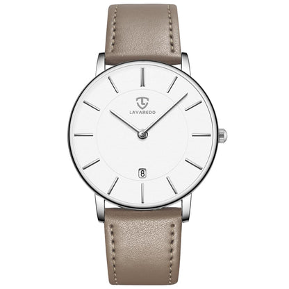 HOTBEN NEVIS Watch, Mens Watch, Minimalist Fashion Simple Wrist Watch Analog Date with Leather Strap