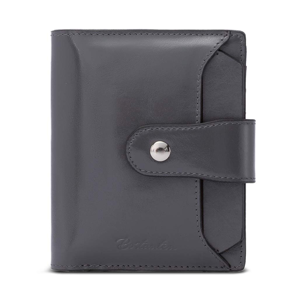 HOTBOSTANTEN Women Leather Wallet RFID Blocking Bifold Zipper Pocket Wallet Card Case Purse with ID Window