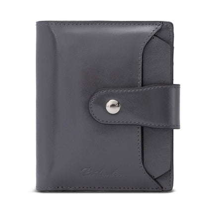 HOTBOSTANTEN Women Leather Wallet RFID Blocking Bifold Zipper Pocket Wallet Card Case Purse with ID Window