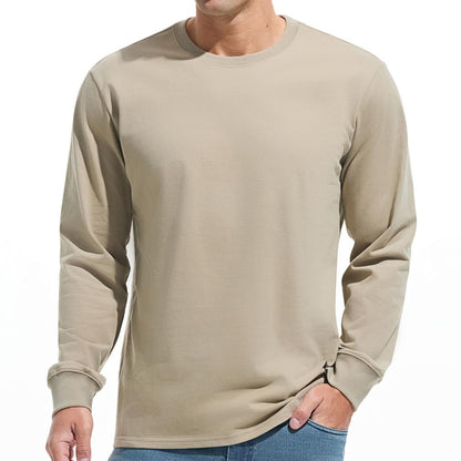 HOTVEIISAR Men's Heavy Weight Crew Neck T-Shirt Mens Premium Cotton Tee - Pre Shrunk S-3XL