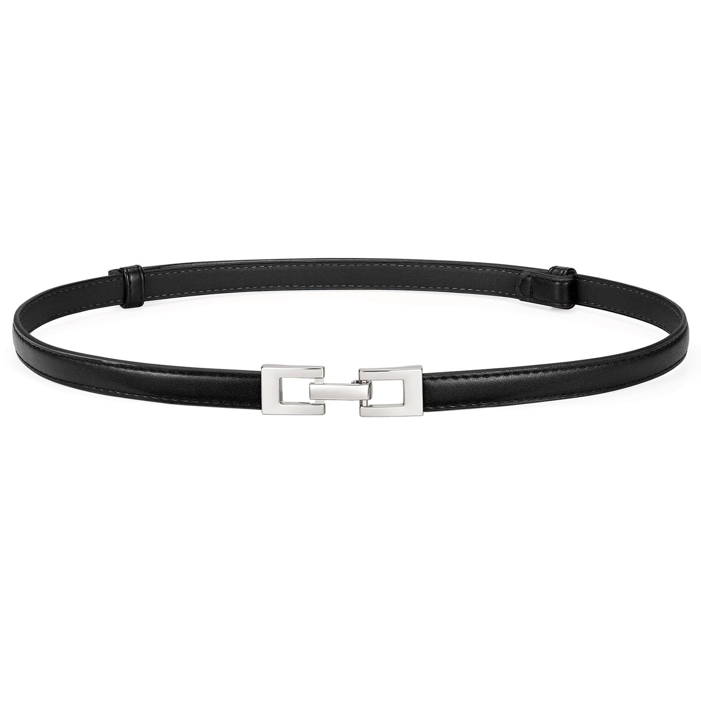 HOTXZQTIVE Women's Thin Leather Belt – Adjustable Casual Office Belt for Dresses Jeans Pants – Gold Buckle, Multi-Color