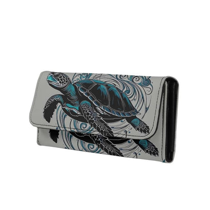 HOTNovelty Jeans Print Womens Wallets Leather Clutch, Vintage Denim Block Patch Design Long Wallet for Women Blue Credit Card Holder with Coin Purse ID Window