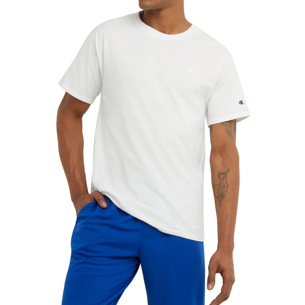 HOTChampion Men's Classic Short Sleeve T-Shirt, Standard Fit, Midweight 100% Cotton, Available in Regular and Big & Tall