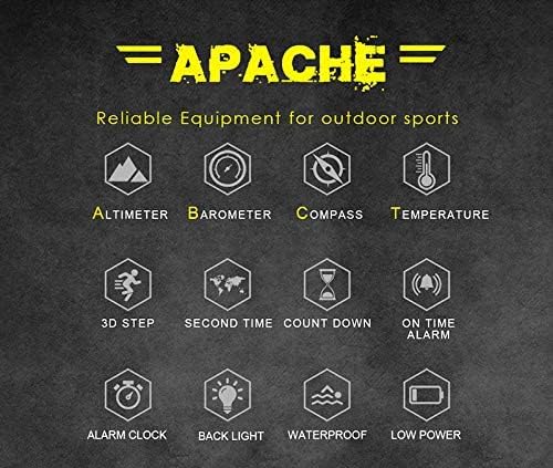 HOTNorth Edge Apache Tactical Sports Watches for Men , Outdoor Survival Military Compass Rock Solid Digital Watches with Durable Band, Steps Tracker Pedometer Calories (Green)…