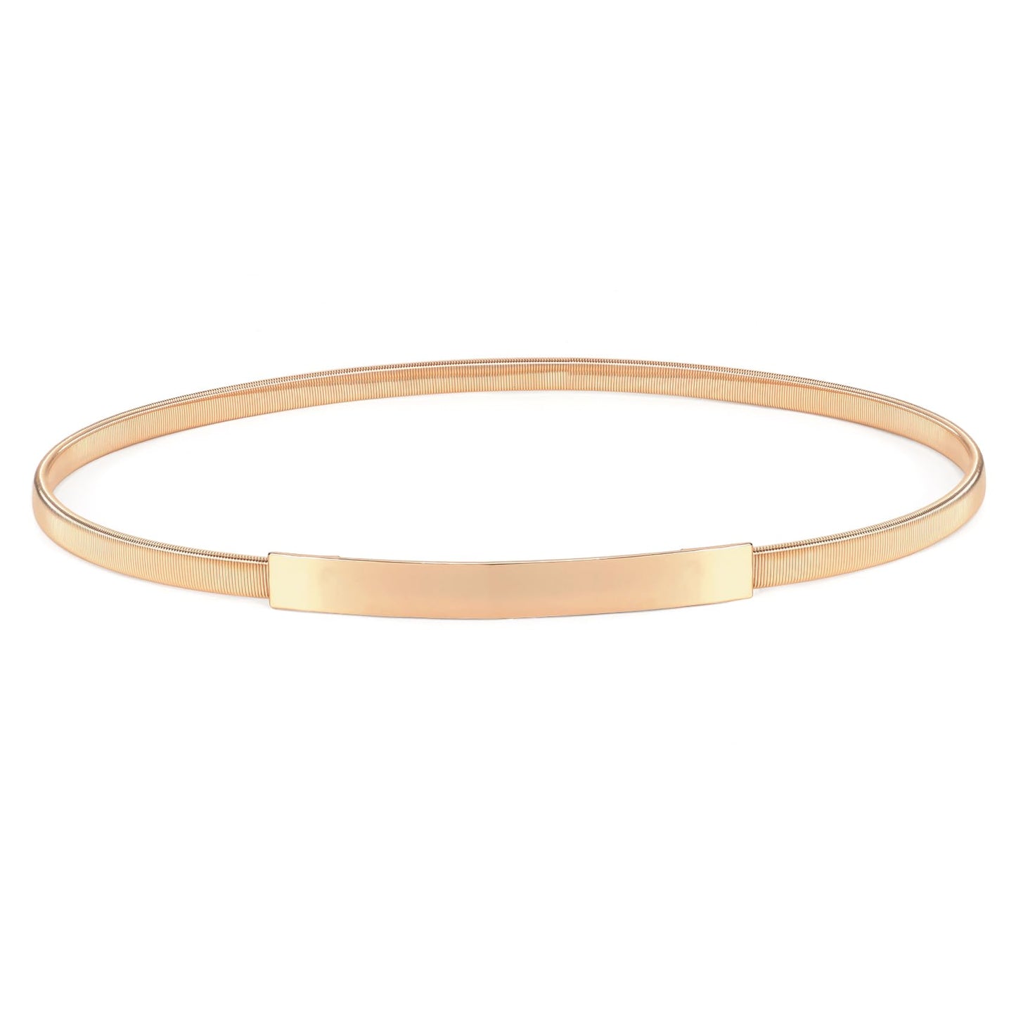 HOTVONMELLI Skinny Metal Cinch Belt for Dress Stretch Thin Waist Belt for Women Gold/Silver