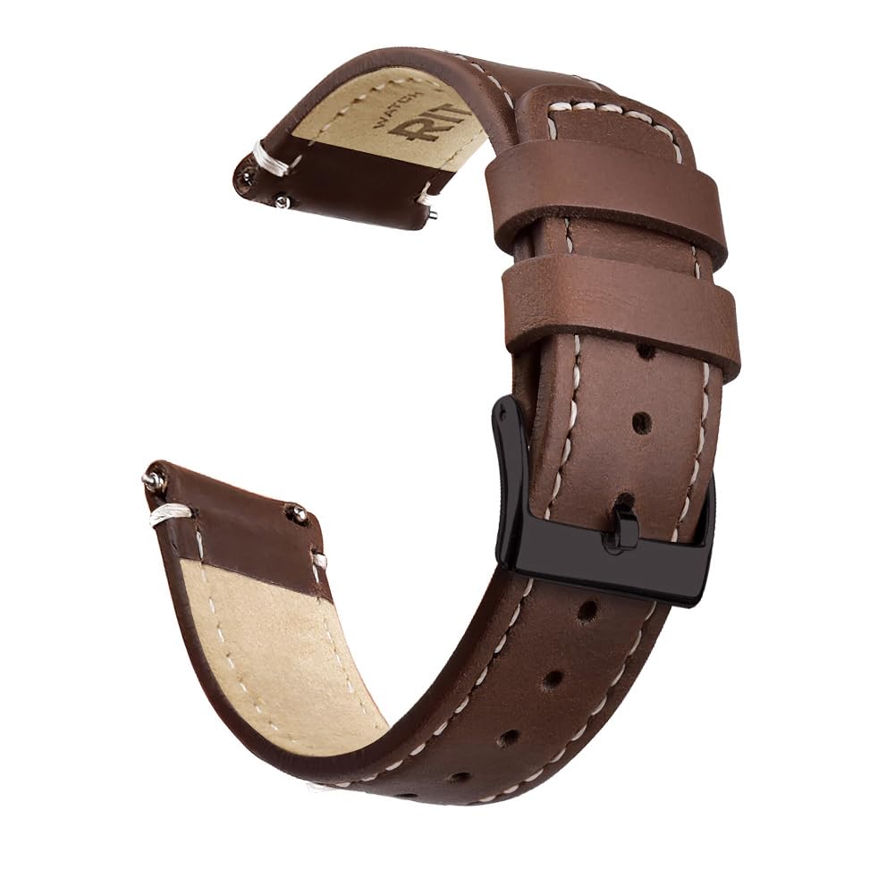 HOTRitche Christmas Gift Quick Release Leather Watch Band Leather Watch Strap 18mm 19mm 20mm 21mm 22mm 23mm or 24mm for Men and Women, White Elephant Gifts, Stocking Stuffers For Men
