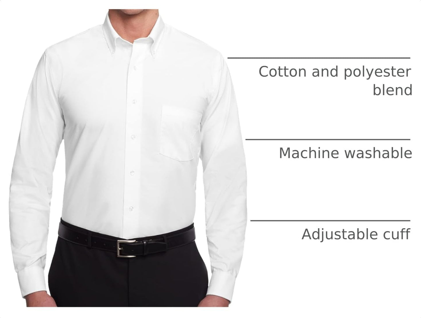 HOTVan Heusen Men's Regular Fit Oxford Solid Buttondown Collar Dress Shirt