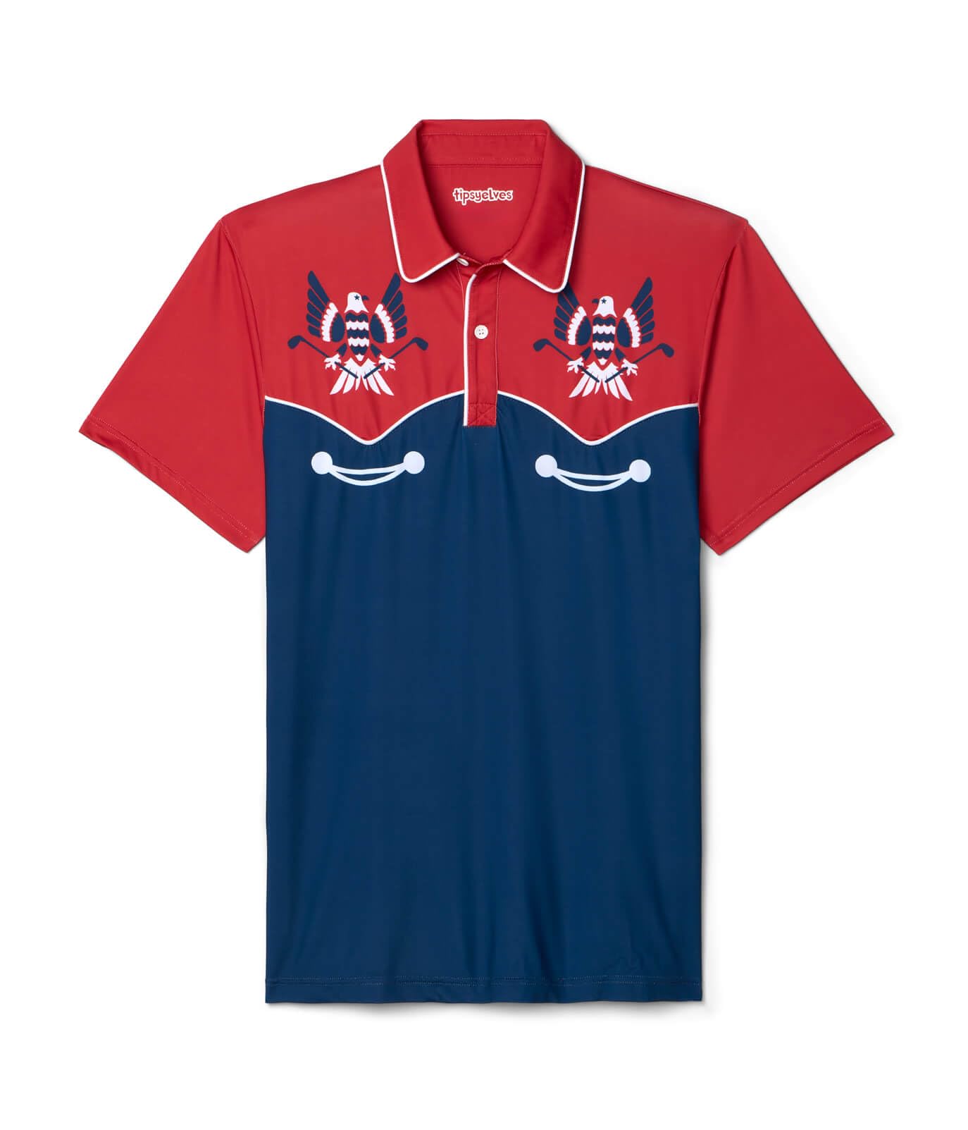 HOTTipsy Elves Men’s Golf Polo Shirt - Moisture Wicking, Stretch Fabric, Athletic Fit - Performance Polo