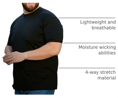 HOTMens T Shirts Soft Cotton Crew Neck Athletic Fit Casual Tees S-4XL | Soft cotton blend casual tee shirts with 4-way stretch - tag-free athletic fit for gym, work & casual wear. A go-to gift.