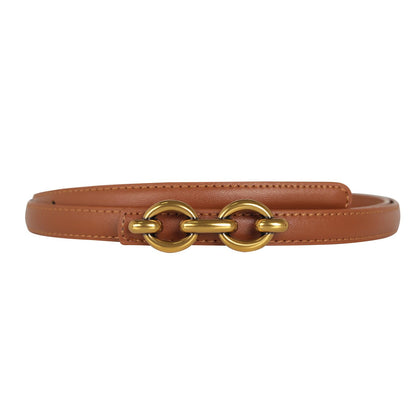 HOTAurolran Women's Leather Belt with Buckle - Ideal for Dresses, Jeans, and Coats