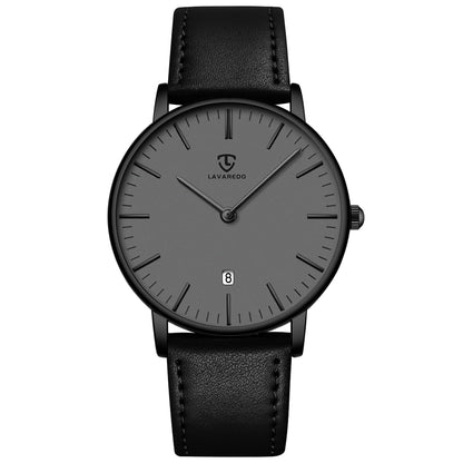 HOTBEN NEVIS Watch, Mens Watch, Minimalist Fashion Simple Wrist Watch Analog Date with Leather Strap