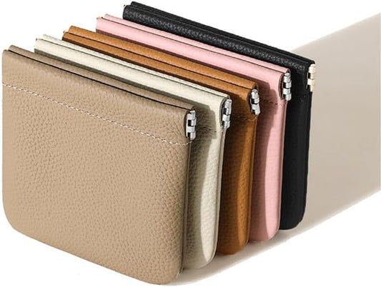 HOTLeather Coin Purse Pouch with Magnetic Closure Lipstick Organizer, Change Purse for Women/Men Keys Storage Pouch (black-S)