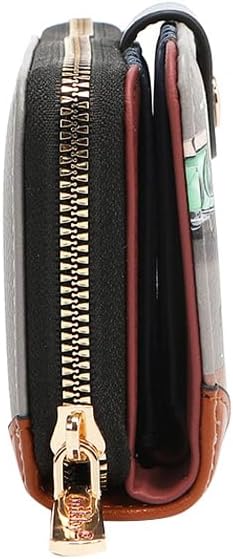 HOTNicole Lee NIKKY Compact Wallet, Vegan Leather, 8 Card Slots (EIFFEL DREAMS)