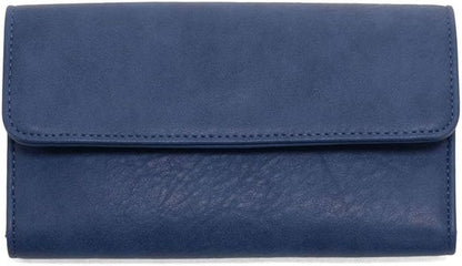 HOTJoy Susan Womens Vegan Leather Marnie Mini Tri-Fold Wallet - Saddle