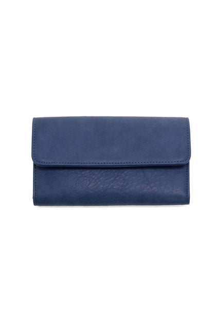 HOTJoy Susan Womens Vegan Leather Marnie Mini Tri-Fold Wallet - Saddle