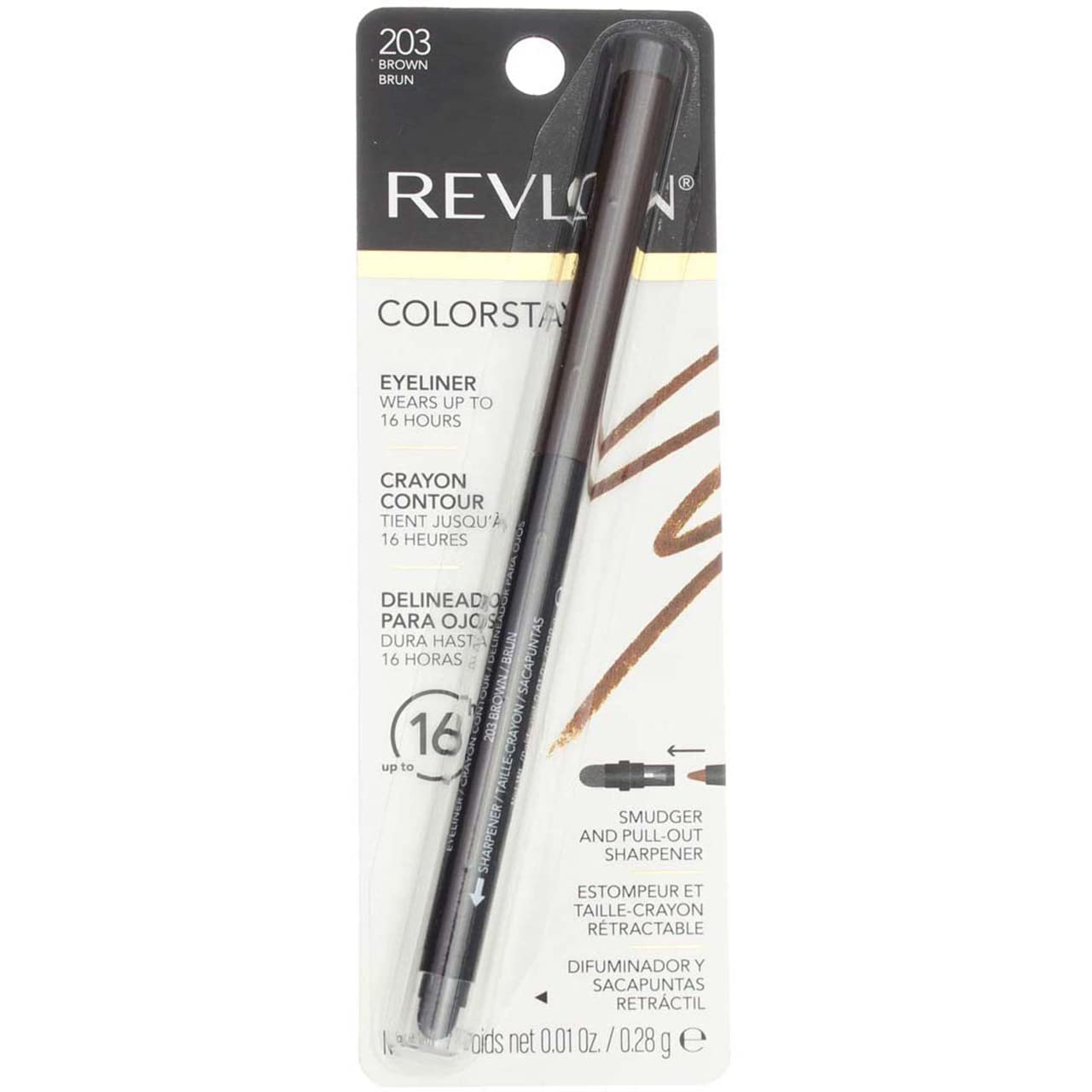 HOTRevlon ColorStay Pencil Waterproof Eyeliner, Smudge-Proof, Eye Makeup with Built-In Sharpener, Long-Lasting, Matte Finish, 201 Black, 2 pack