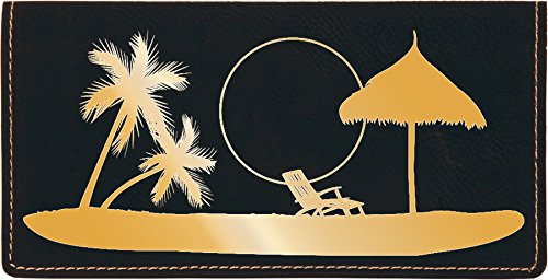 HOTParadise Beach Laser Engraved Leatherette Checkbook Cover