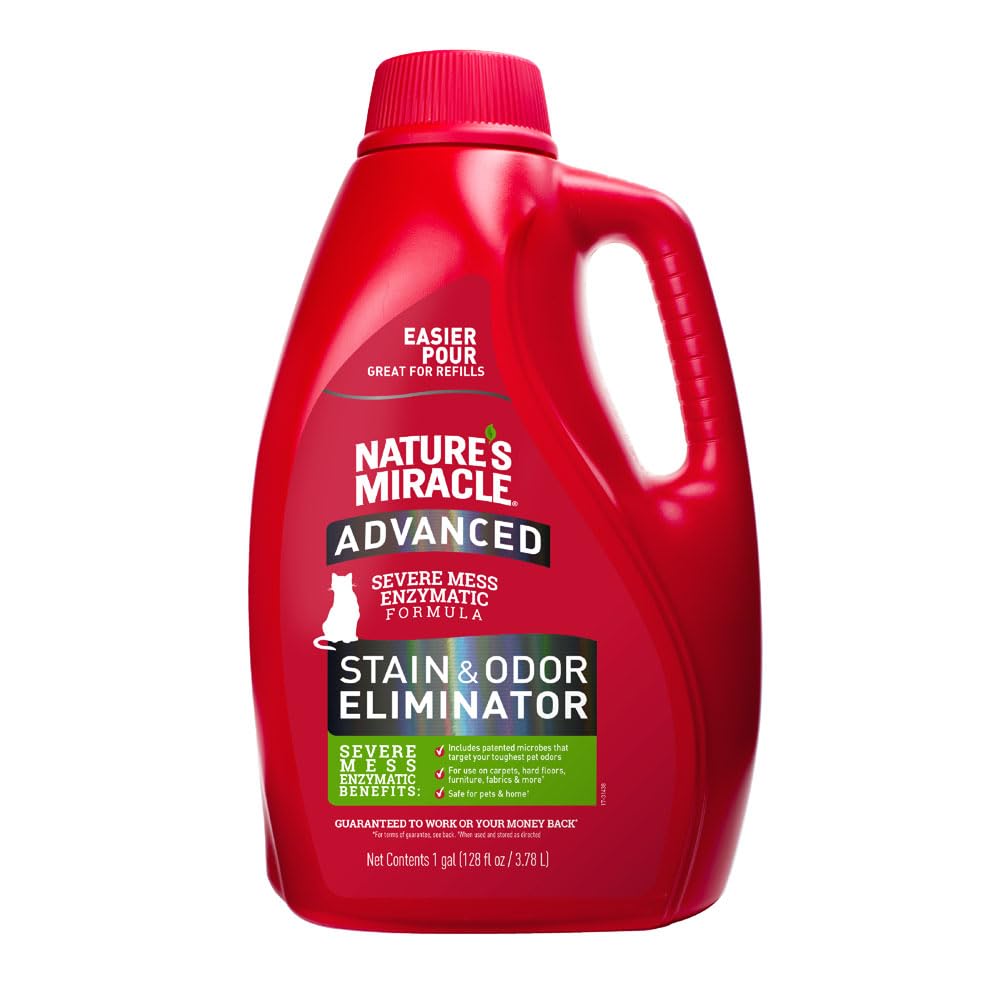 HOTNature's Miracle Advanced Cat Stain and Odor Eliminator Spray, Severe Mess Enzymatic Formula For Tough Pet Messes, 32 oz