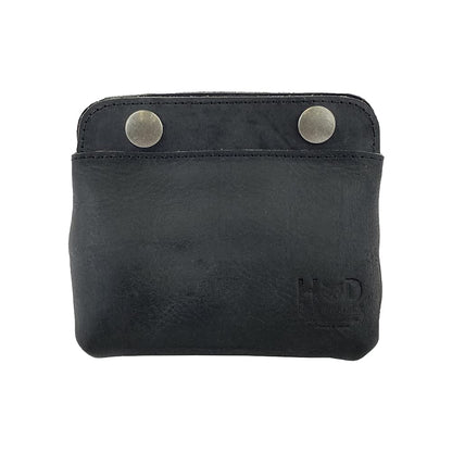 HOTHide & Drink, Leather Double Snap Pouch, Coin Purse, Cash & Card Holder, Cable Organizer, Makeup, Handmade Includes 101 Year Warranty (Single Malt Mahogany)