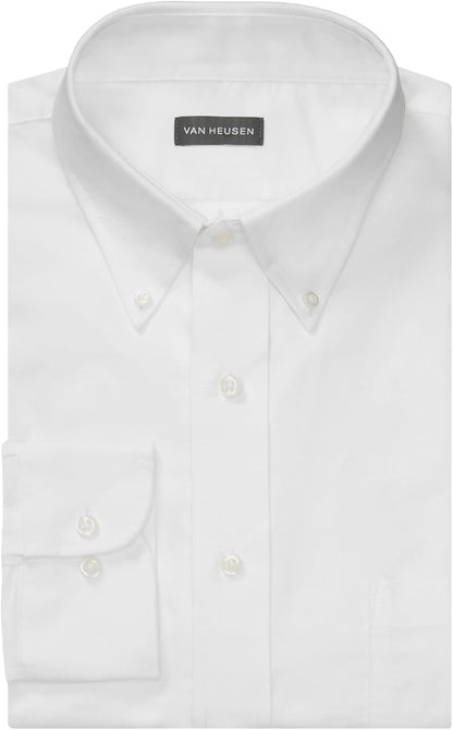 HOTVan Heusen Men's Regular Fit Oxford Solid Buttondown Collar Dress Shirt