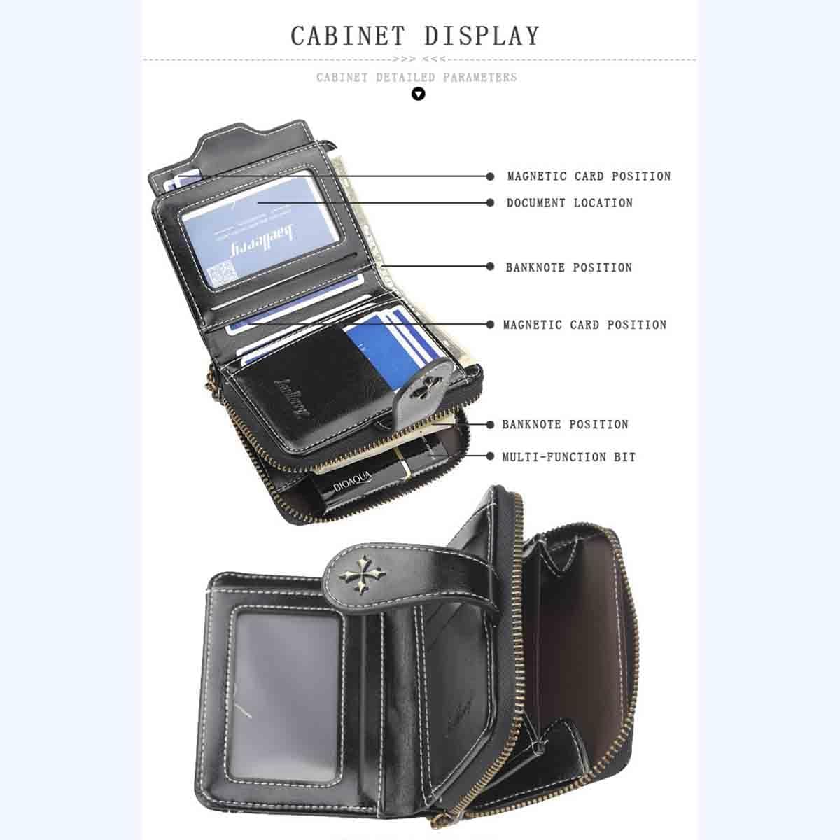 HOTWomen's retro wallet small Y2K credit card bag zipper double fold mini leather aesthetic y2k wallet (Black)