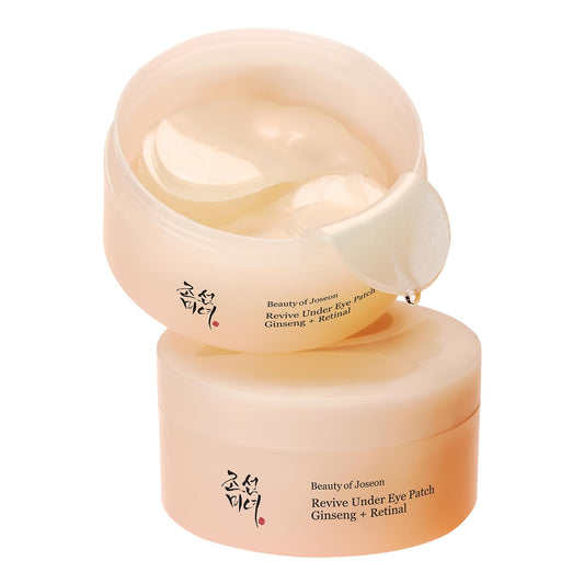 HOTBeauty of Joseon Revive Under Eye Patch with Retinal and Ginseng, for Puffy Eyes, Fine Lines and Wrinkles, Collagen, Peptide, Adenosine and Bakuchiol, for All Skin Types, 60 Sheets, 30 Pairs