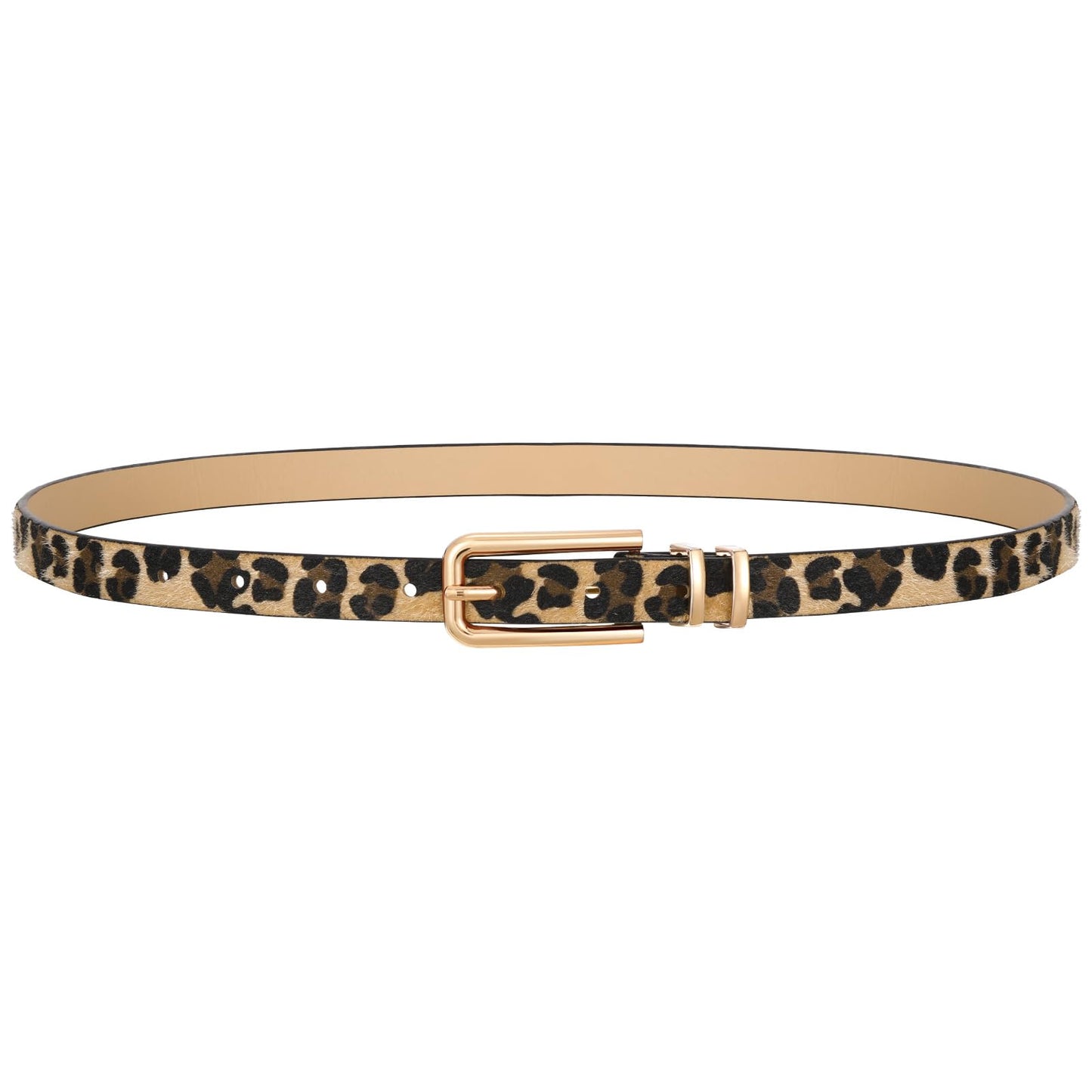 HOTVONMELLI Women Skinny Leather Belt Thin Waist Belt for Women Jeans Dress Fashion Ladies Belt with Gold Buckle