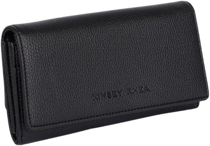 HOTKinsey Rhea Grace RFID Blocking Wallet, Multiple Card Slots, Zip Pocket (black)