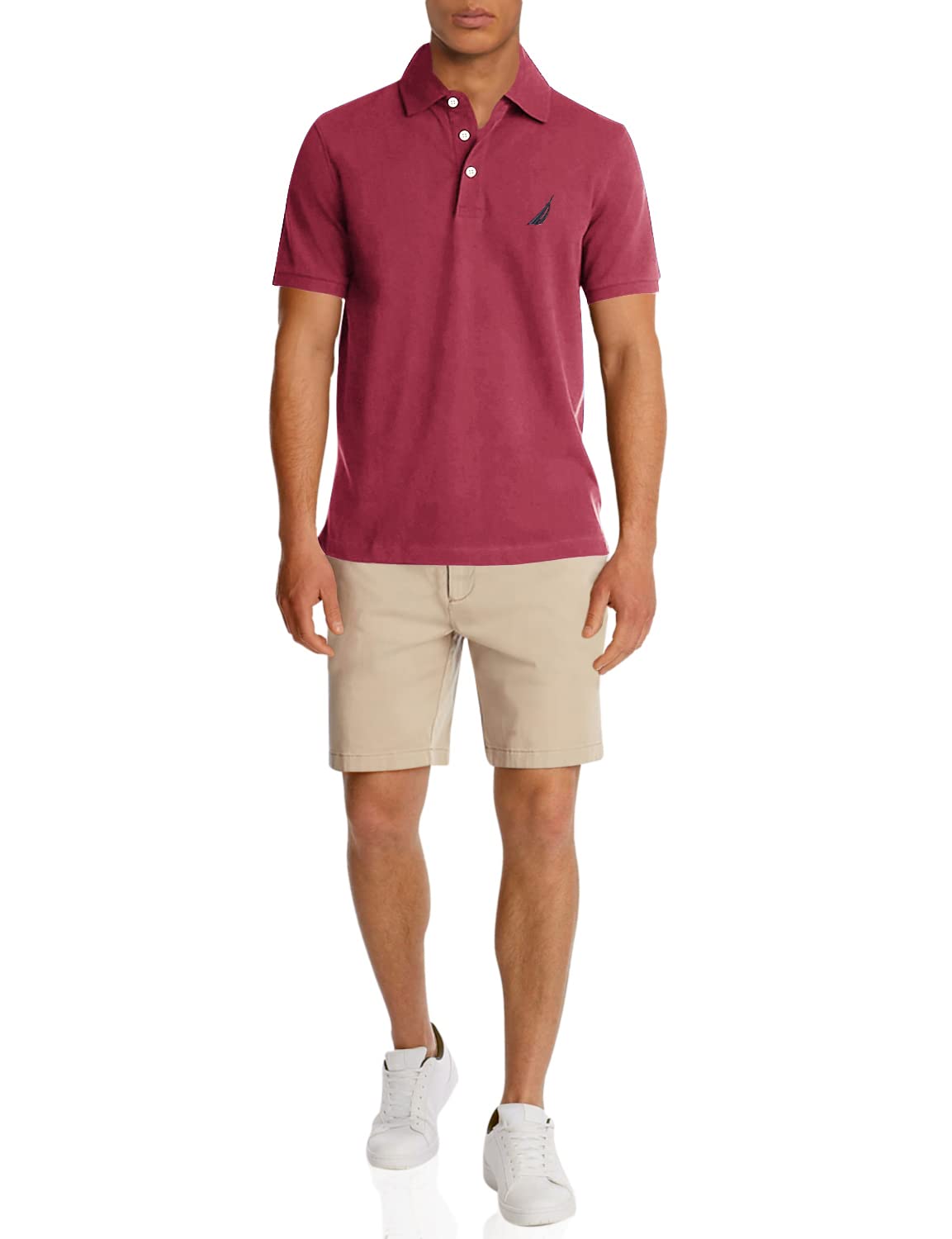 HOTNautica Men's Short Sleeve Solid Stretch Cotton Pique Polo Shirt