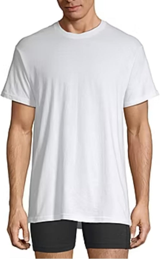 HOTStafford 4-Pack Men's Ultra Soft 100% Cotton Crew-Neck T-Shirt White
