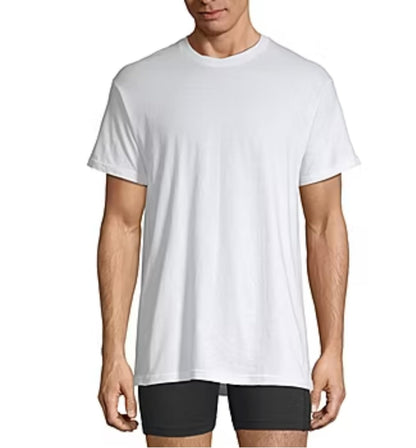 HOTStafford 4-Pack Men's Ultra Soft 100% Cotton Crew-Neck T-Shirt White
