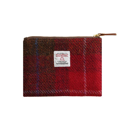 HOTHarris Tweed Coin Purse Handmade Lipstick Bag Vintage British Portable Credit Card ID Wallet with YKK Zipper for Women men (Mint Green, Large)