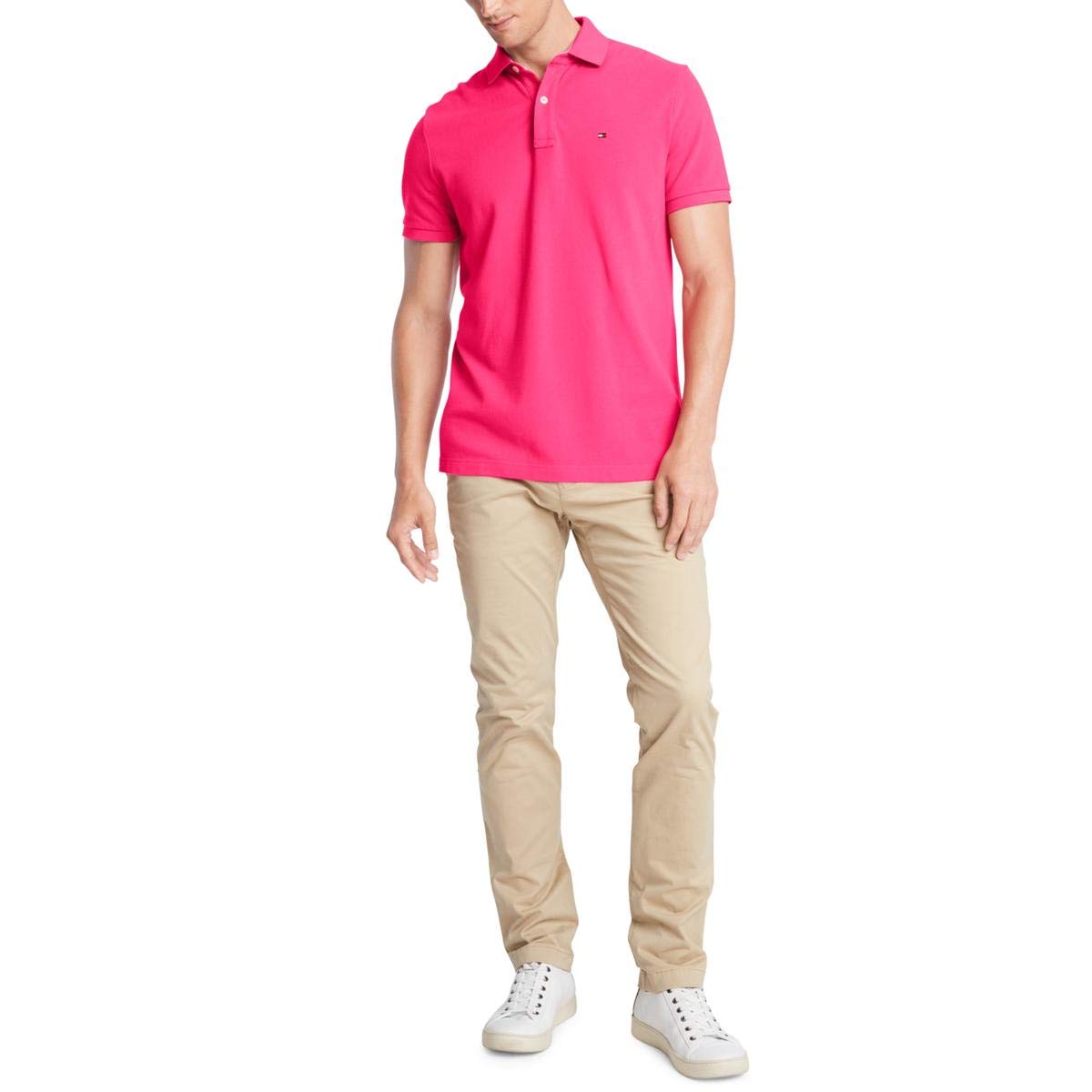 HOTTommy Hilfiger Mens Short Sleeve Cotton Pique Polo Shirt in Regular Fit