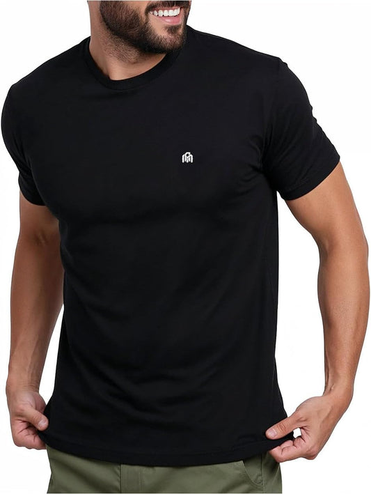 HOTMens T Shirts Soft Cotton Crew Neck Athletic Fit Casual Tees S-4XL | Soft cotton blend casual tee shirts with 4-way stretch - tag-free athletic fit for gym, work & casual wear. A go-to gift.