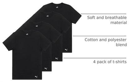 HOTPuma Men's 4 Pack Cotton Crewneck Short Sleeve T-Shirt