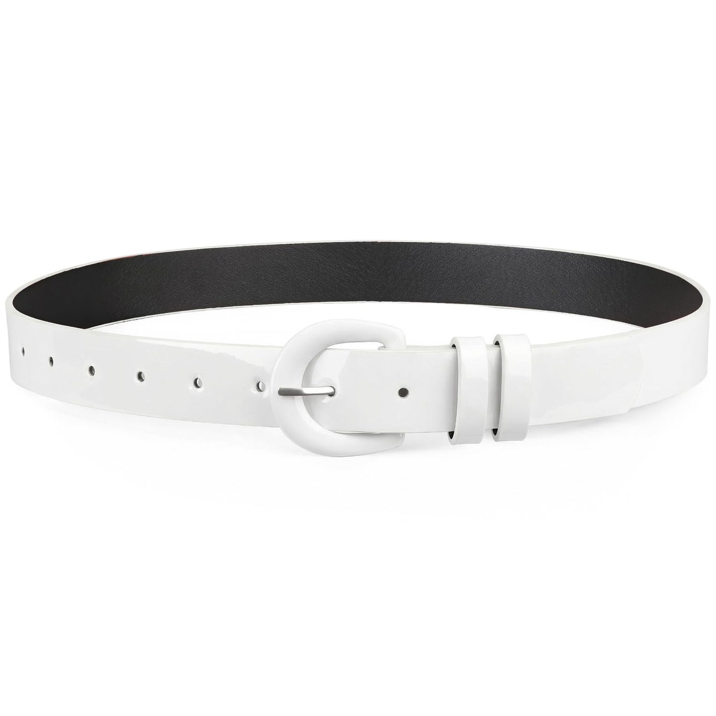 HOTJASGOOD Women Patent Leather Belt for Jeans Pants Vintage 50s Women Belt for Dress