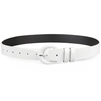 HOTJASGOOD Women Patent Leather Belt for Jeans Pants Vintage 50s Women Belt for Dress