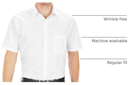 HOTVan Heusen Men's Short Sleeve Dress Shirt Regular Fit Poplin Solid