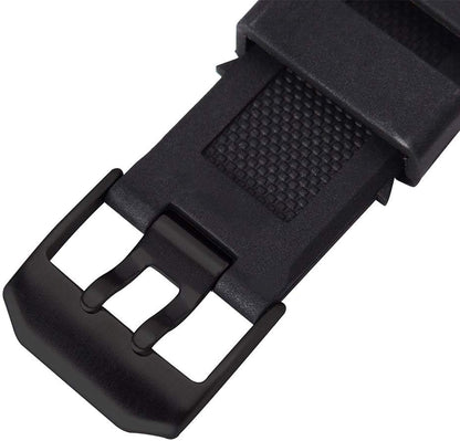 HOT23mm Rubber Watch Strap Fits 3050 8800 3950 Series Silicone Replacement Band with Black/Silver Buckle Waterproof (Black - Black Buckle)