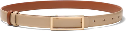 HOTYooAi Womens Belt Reversible Leather Belt Skinny Thin Fashion Designer Waist Belts for Jeans Pants Dresses