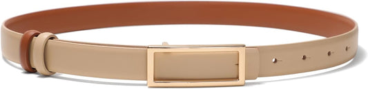 HOTYooAi Womens Belt Reversible Leather Belt Skinny Thin Fashion Designer Waist Belts for Jeans Pants Dresses