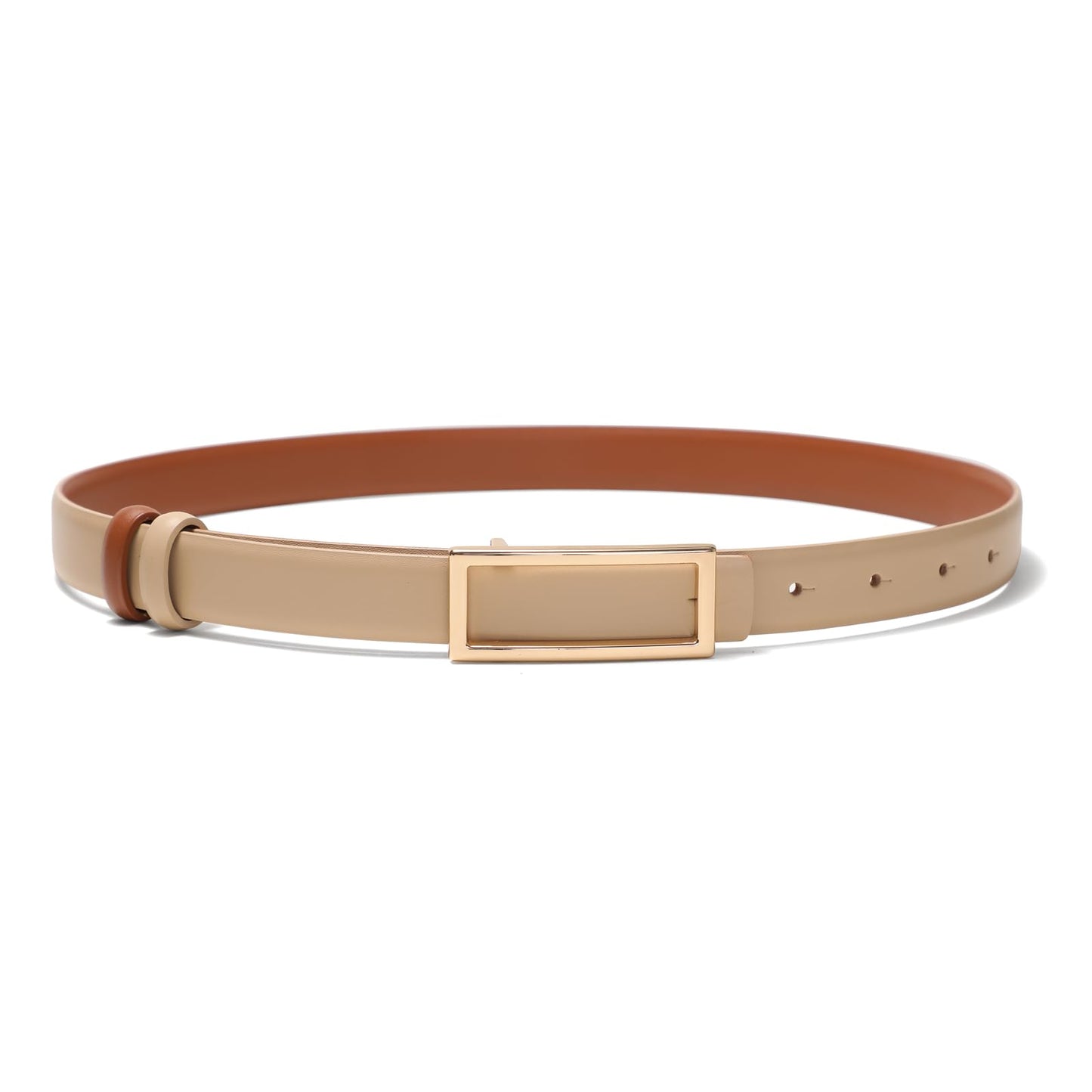 HOTYooAi Womens Belt Reversible Leather Belt Skinny Thin Fashion Designer Waist Belts for Jeans Pants Dresses