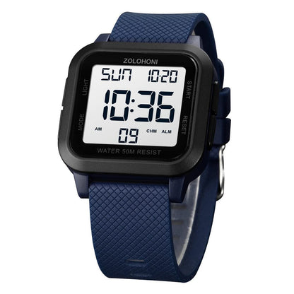 HOTMens Digital Watches for Men Waterproof Large Square Wrist Watch | Big face wristwatch for women, Simple work watches for men,Reloj para hombre,Chronograph,Alarm,Stopwatch,Dual Time,Date,Light