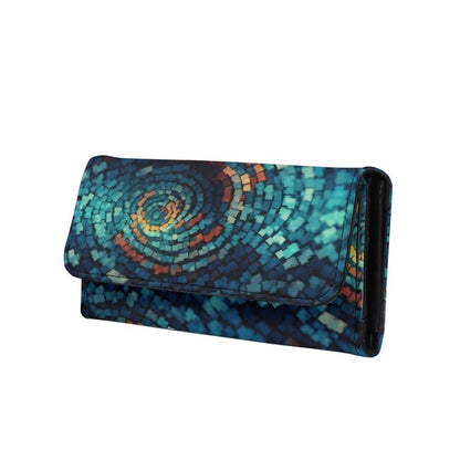 HOTTie Dye Color Slim Long Wallet for Women Hippie Style Colorful Zipper Coin Purse Card Holder, Tie-dye Rainbow Extra Capacity PU Leather Checkbook Wallet with ID Window