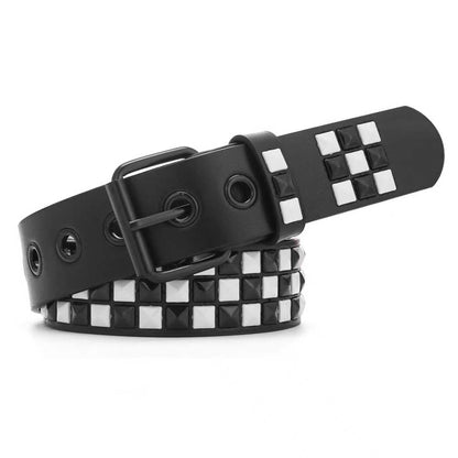 HOTStudded Belt, Metal Punk Rock Rivet Belt with Bright Pyramid Studded for Women Men