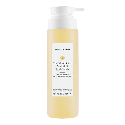 HOTNaturium The Glow Getter Multi-Oil Hydrating Body Wash, Gentle Cleanser, 16.9 oz