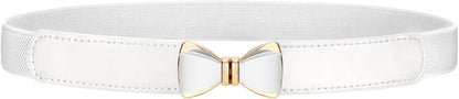 HOTVONMELLI Womens Skinny Elastic Belt Stretchy Bow Belt for Women Dresses Thin Waist Ladies Belts