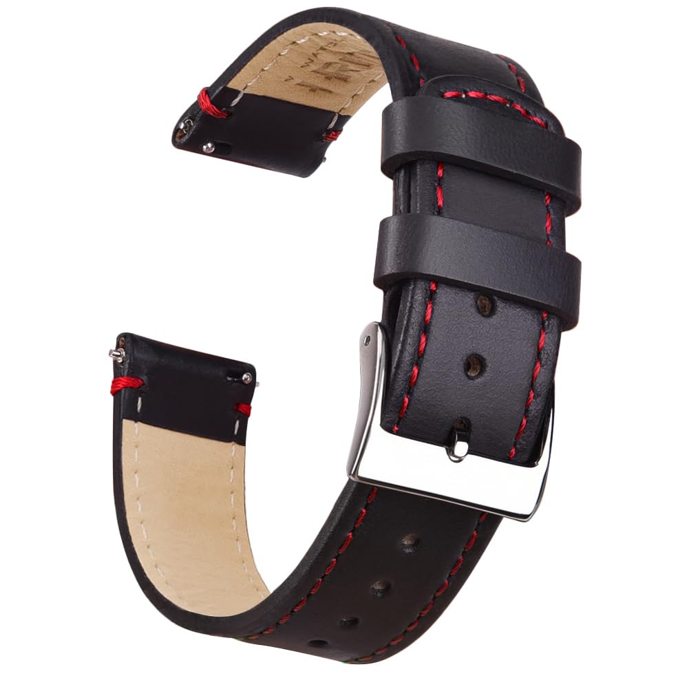 HOTRitche Christmas Gift Quick Release Leather Watch Band Leather Watch Strap 18mm 19mm 20mm 21mm 22mm 23mm or 24mm for Men and Women, White Elephant Gifts, Stocking Stuffers For Men