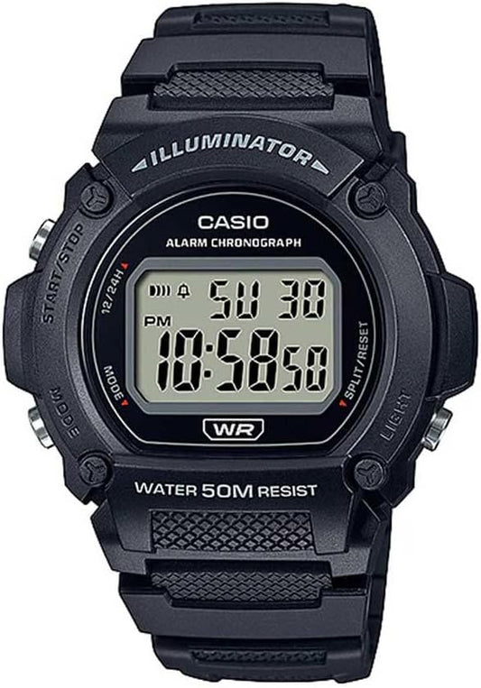 HOTCasio W219H Series | Men’s Digital Watch | 50M WR | LED Illuminator | 100 SEC Chronograph | 1/100 SEC Stopwatch | Daily Alarm | Hourly Time Signal | Auto Calendar | 7 Year Battery