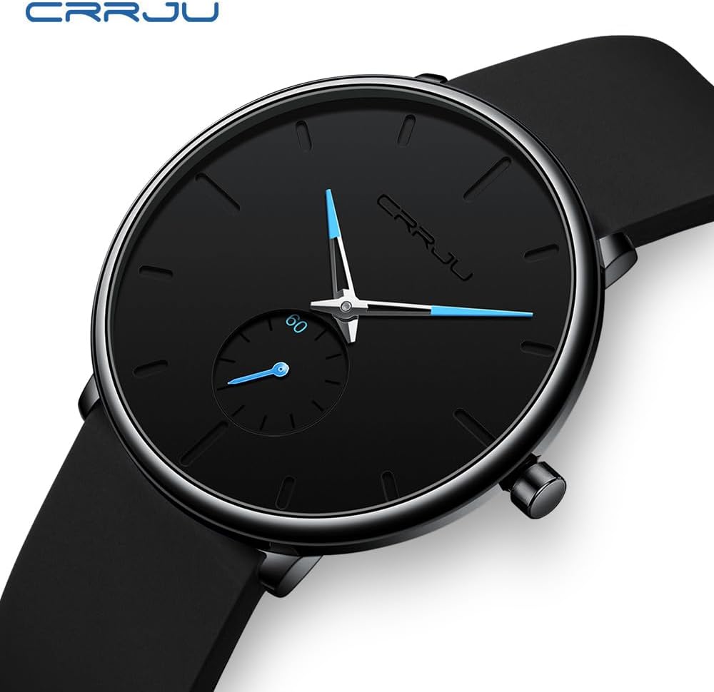 HOTCRRJU Men’s Women Watch Casual Stylish Waterproof Quartz Unisex Wristwatches, Ultra Thin Watches for Men Women, Colorful Silicone Band